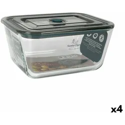 Lunchbox hermetisch Santa Clara Grau 3 L rechteckig (4 Stück)