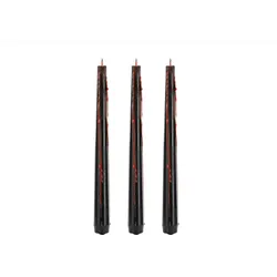 3 Blutkerzen 20,4cm Wachs - blutende Kerzen Partydeko Halloween Party Kostümparty Gothic Vampire Spukhaus Tischdeko Spitzkerzen Stabkerzen Schwarz Rot