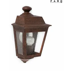 Faro Outdoor Wandleuchte ARGOT Laternenstil, E27, IP44, rostbraun FAR-71424