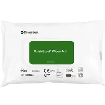 Diversey Oxivir Excel Wipe Acti Desinfektionstücher mit breitem Wirkungsspektrum | Packung 100 Tücher)