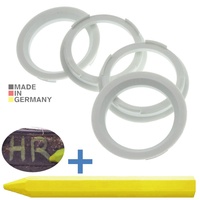 4X Zentrierringe 70,4 x 56,6 mm Weiß Felgen Ringe + 1x Reifen Kreide Fett Stift