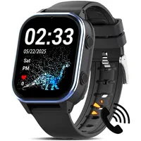 PTHTECHUS Uhr Kinder 4G, Armbanduhr Kinder mit Videoanruf, WiFi/GPS Tracker/Bluetooth Musik Schulmodus SOS Wecker, 900 MAh Lange Standby-Zeit, KinderSmart Uhr für ab 5 Jahren, Tiefschwarz