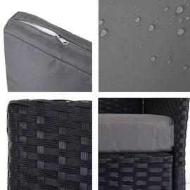 Mendler 2er-Set Poly-Rattan Gartensessel Halden, Korbsessel ~ anthrazit, Kissen anthrazit