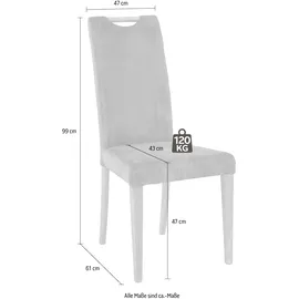 Home Affaire Esszimmerstuhl Roberta (Set), 2 St., Microfaser, grau