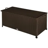 CASARIA Casaria® Gartenbox 103761, aus Polyrattan, Auflagenbox Braun