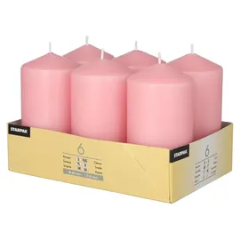 Papstar Stumpenkerze 11,5 x 6 cm 6 St. altrosa