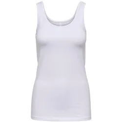 Only Damen Top ONLLIVE LOVE LIFE TANK TOP Weiß Knopfleiste XS
