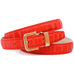 Ledergürtel ANTHONI CROWN, Damen, Gr. 85, rot, Leder, gemustert, Gürtel, Gürtel aus innovativem Leder mit kleiner eckiger Schließe
