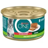 Purina ONE Bifensis Nassfutter für Katzen, sterilisiert, mit Truthahn und Spinat, 12 Dosen à 85 g