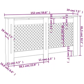 vidaXL Heizkörperverkleidung Anthrazit 152x19x81,5 cm MDF
