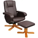 Svita Relaxsessel CHARLES Kunstleder 75 x 95 x 75 cm Braun mit Hocker