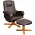 Svita Relaxsessel CHARLES Kunstleder 75 x 95 x 75 cm Braun mit Hocker