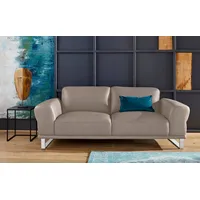 W.SCHILLIG 2,5-Sitzer montanaa elegant und edel, bequem, Federkernunterfederung, mit Metallkufen in Chrom glänzend, Breite 212 cm braun