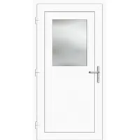 RC2 Nebeneingangstür Aluminium "HEDWIG" 69 mm Weiß RAL 9016 beidseitig außen öffnend DIN links