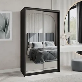 masseno Schwebetürenschrank RIEN 120 x 205 x 60 cm Schwarz