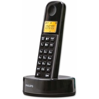 Philips Schnurloses Telefon - D1651B/01 - DECT Telefon - Haustelefon - Festnetzanschluss - Anrufbeantworter - Schwarz,