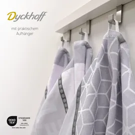 Dyckhoff Geschirrtuch DYCKHOFF "HOME / KITCHEN, Maße je Tuch ca. 50x70 cm", grau (grau, weiß), B:50cm L:70cm, 100% Baumwolle, Geschirrtücher, Geschirrtuch, mit zwei verschiedenen Motiven