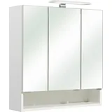 Saphir Spiegelschrank Quickset 953 Badschrank, 3 Spiegeltüren, 3 Einlegeböden, 65 cm breit inkl. LED-Beleuchtung, Türdämpfer, Schalter-/Steckdosenkombination weiß