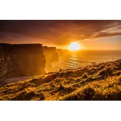 Fototapete PAPERMOON "Normandie Sonnenuntergang", bunt, B:3,50m L:2,60m, Vlies, Tapeten