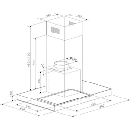 Klarstein Valeria Inselhaube 90 cm Schwarz