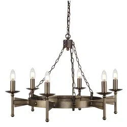 Cromwell Kronleuchter mit 6 Lichtern - Alte Bronze