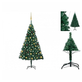 vidaXL Künstlicher Weihnachtsbaum mit LEDs & Kugeln Grün 150 cm PVC
