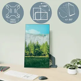 Leitz Ergo Platzsparender Single Monitorarm Schwenkarm Grau