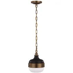 Cadence 1-flammige Mini-Pendelleuchte - Dunkles Antikmessing/Mattschwarz - FE-CADENCE-1P-MB