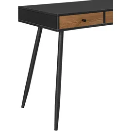 [en.casa] Schreibtisch Tumba 115x48x75cm Schwarz/Dunkler Holzton