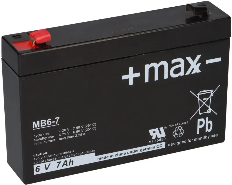 Bleiakku + maxx - 6V 7Ah MB6-7 AGM wiederaufladbar