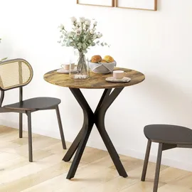 Homcom Esstisch Ø 78 cm rustikal-braun