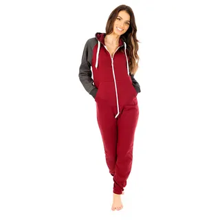 newfacelook Damen Jumpsuit Onesie Schlafoveralls Einteiler Schlafanzug Pyjamas Frauen Overall - XL