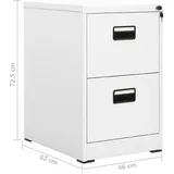 vidaXL Aktenschrank 46 x 62 x 72,5 cm Weiß