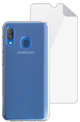 Skech Matrix Bundle für Samsung Galaxy A40 mit Silikon Case Slim + Schutzfolie