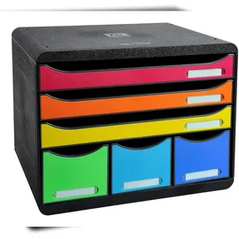Exacompta Schubladenbox 35,5 x 27,1 x 27,0 cm 6-tlg. mehrfarbig