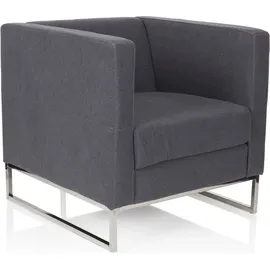 HJH Office Loungesessel BARBADOS Polyester 72,5 x 72,5 x 76 cm Dunkelgrau