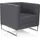 HJH Office Loungesessel BARBADOS Polyester 72,5 x 72,5 x 76 cm Dunkelgrau