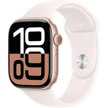 Apple Watch Series 10 GPS 46 mm Aluminiumgehäuse roségold Sportarmband blassrosa M/L