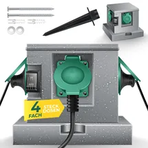 Kesser Gartensteckdose 3 m Grau 4 St.