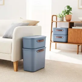 Rotho Maloja Aufbewahrungsbox 39,5 x 26,5 x 34 cm 2-tlg. blau