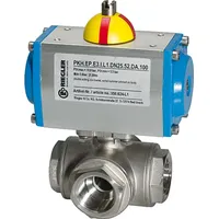 Riegler ES-Kuha, pneumat. Stellantrieb doppeltwirkend, L-Bohrung, Rp 3/4