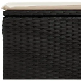 vidaXL Gartenhocker mit Kissen 55 x 55 x 37 cm schwarz
