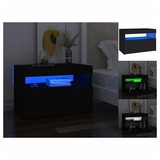 vidaXL Nachttisch mit LED-Leuchten Schwarz 60x35x40 cm Holzwerkstoff