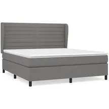 vidaXL Boxspringbett mit Matratze Dunkelgrau 180x200 cm Stoff1372553