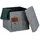 Relaxdays Sitzhocker Leinen 38 x 38 x 38 cm Grau