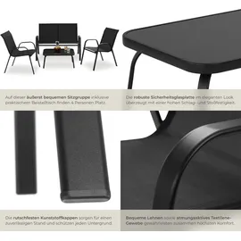 Tectake Nora Set 4-tlg. Schwarz