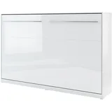 Mirjan24 Schrankbett, Weiß Hochglanz, Holzwerkstoff, Rechteckig, 120x200 cm, Schlafzimmer, Betten, Klappbetten