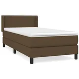 vidaXL Boxspringbett mit Matratze Dunkelbraun 100x200 cm Stoff