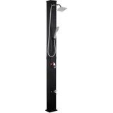 Elbe Solardusche 40L Solar Gartendusche mit Handbrause Wanneneinlauf und Regenduschkopf, Wassertemperatur bis 60°C ohne Stromanschluss Gartenschlauch-Anschluss...