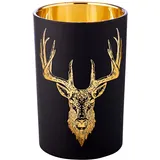 Edzard Windlicht Lio Glas Schwarz/Gold